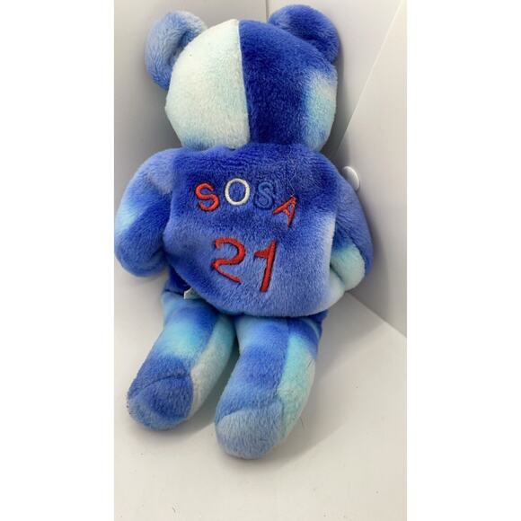 MLB Sammy Sosa #21 Plush Bear 1999 Opening Day Salvino's Bammers Beano's Tie Dye - Picture 3 of 5